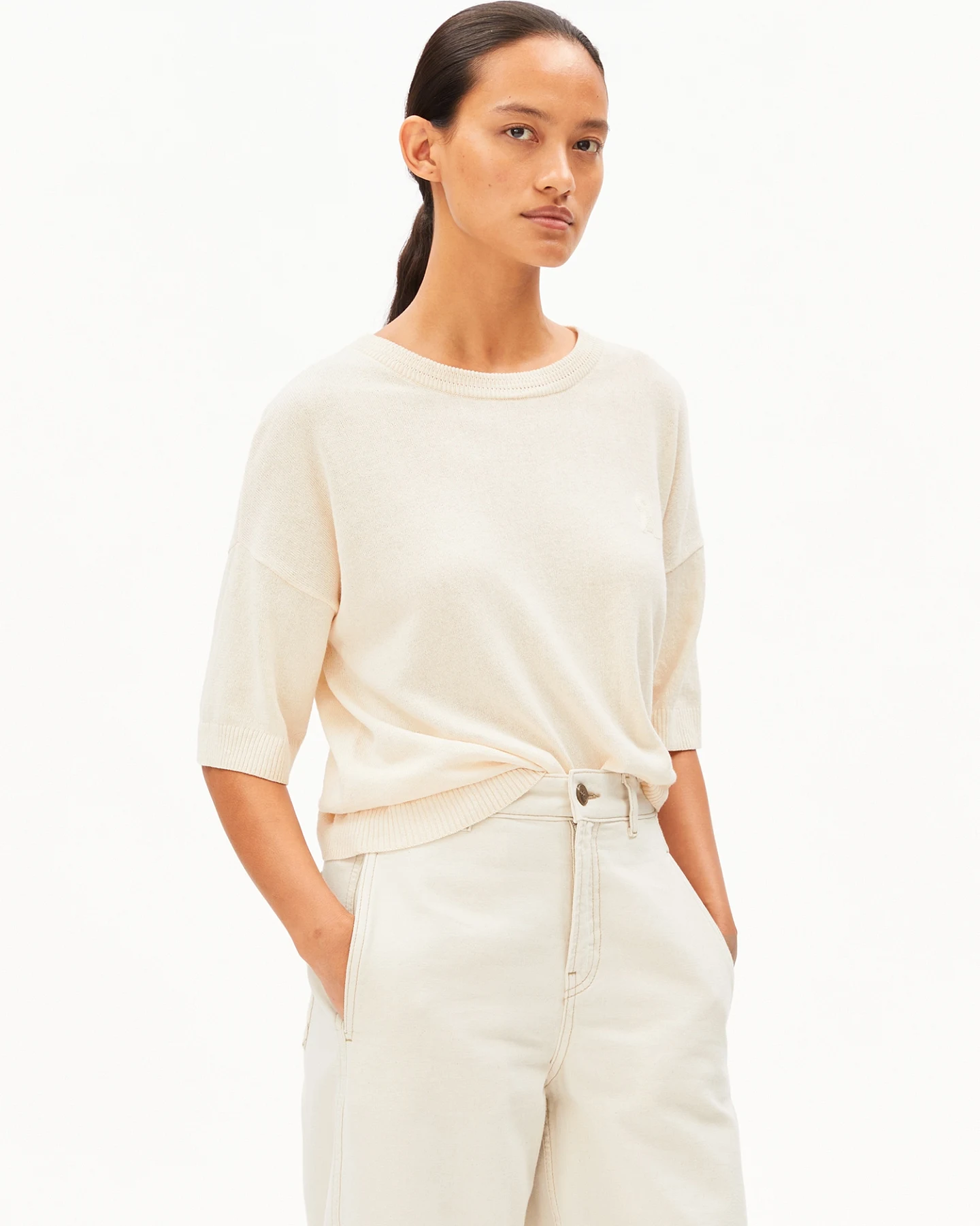 ARMEDANGELS Pullover Rabeaa Crochet Lino – Ansicht 2