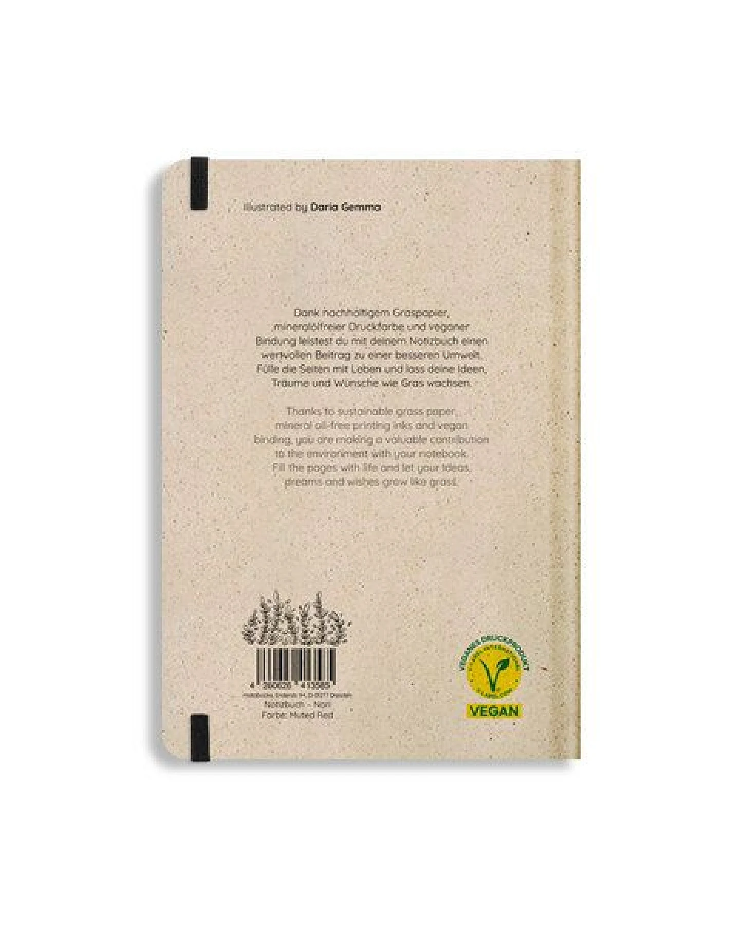 matabooks® Nachhaltiges A5 Notizbuch/Journal/Schreibheft aus Süßgraspapier – Nari (liniert) – Ansicht 3