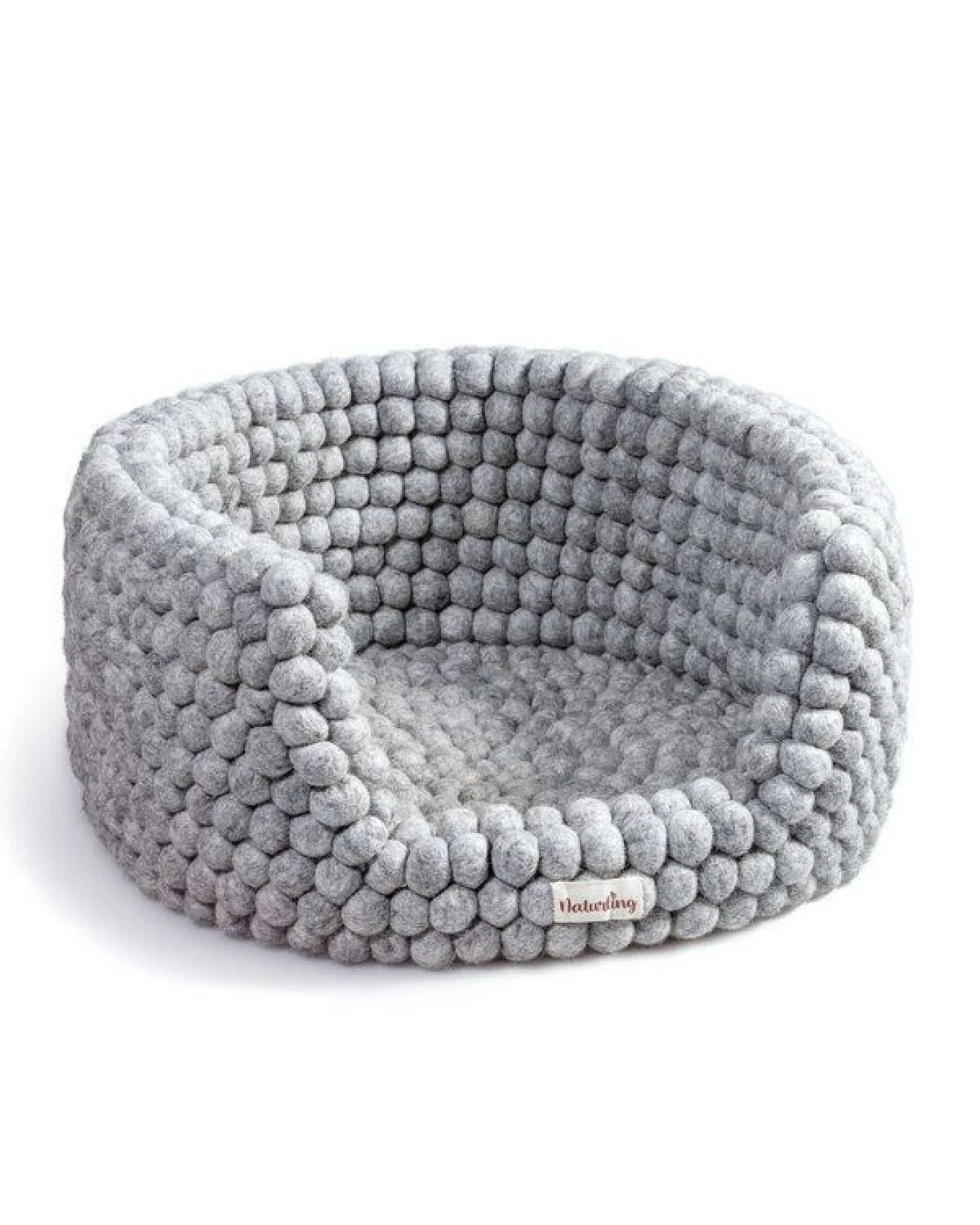 naturling Filzkugel Katzenliege 40x20cm doppellagig aus 100% Schurwolle – Ansicht 2