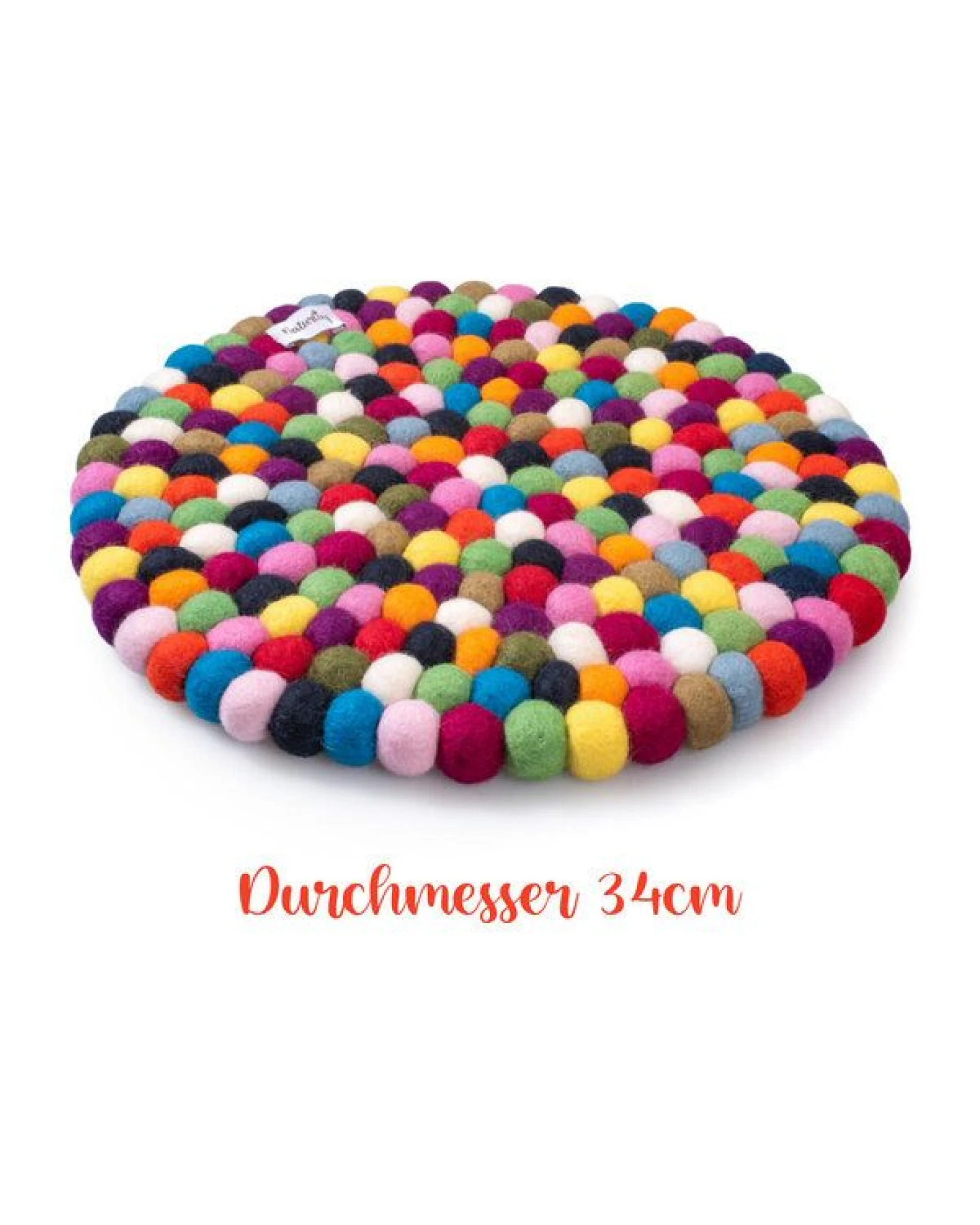 naturling Filzkugel Sitzkissen rund 34cm aus 100% Schurwolle – Ansicht 4