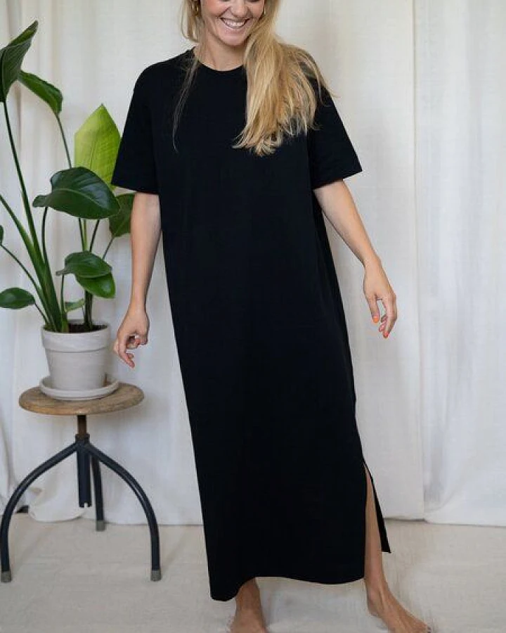 FUXBAU Frauen Midikleid - schwarz