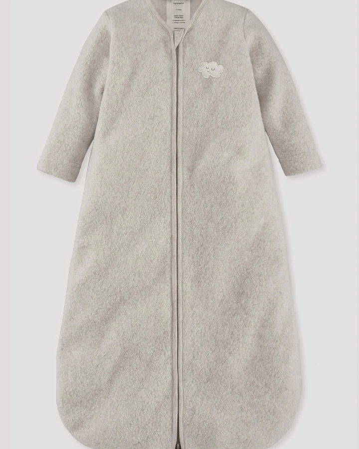 hessnatur Baby Fleece Schlafsack aus Bio-Baumwolle - beige - Größe 70cm