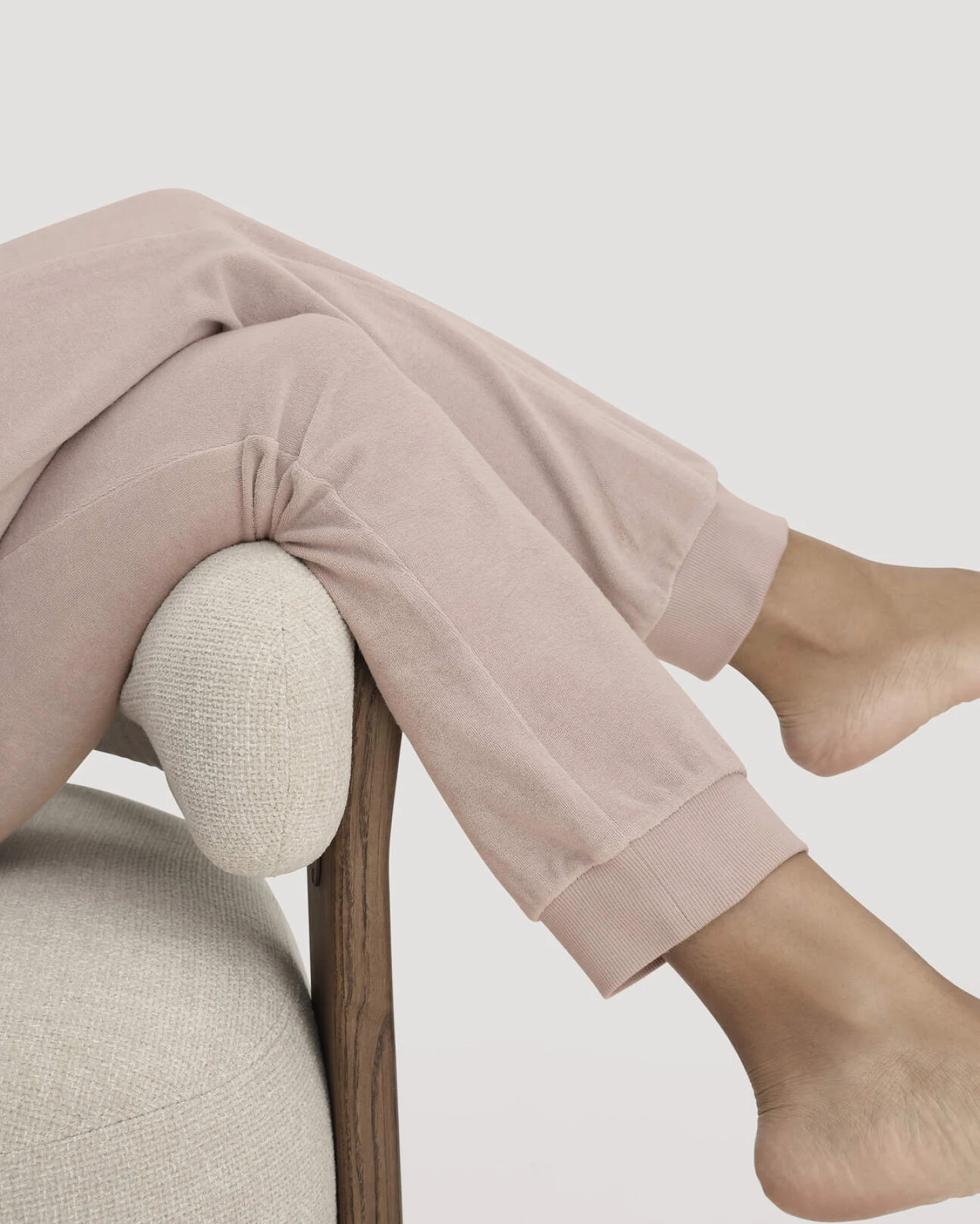 hessnatur Damen Frottee Loungehose PURE COTTON aus Bio-Baumwolle - rosa - Größe 46 – Ansicht 2