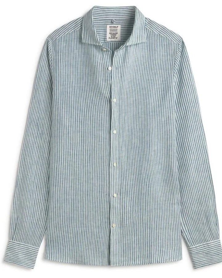Ecoalf - Alfredo Linen Stripes Shirt - Hemd Gr M grau