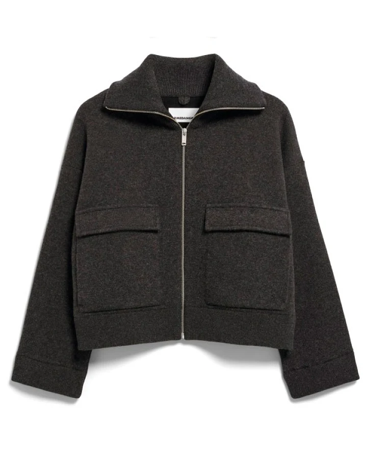 Produktseite: ARMEDANGELS - Women's Cotton-Wool Knit Jacket - Freizeitjacke Gr M schwarz