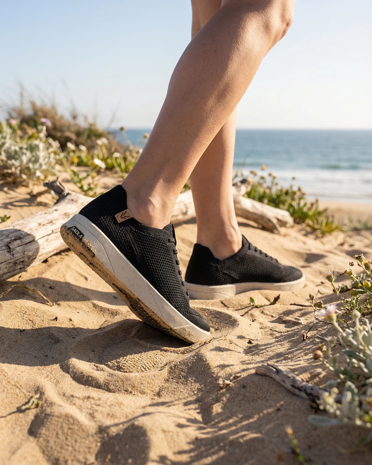 SAOLA Herren vegan Sneaker Herren Ezo Schwarz – Ansicht 2