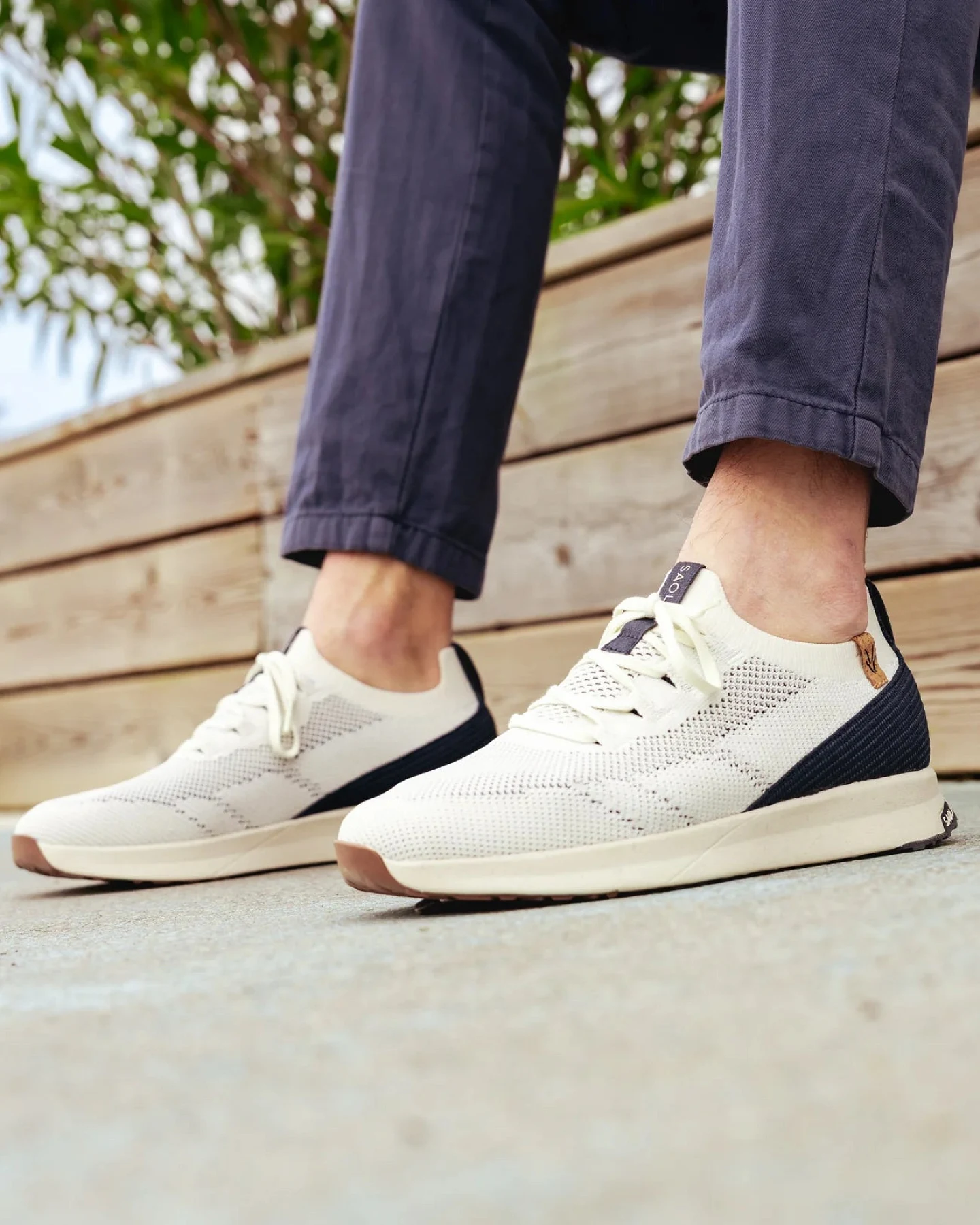 SAOLA Herren vegan Sneaker Herren Tsavo 3 Weiß Navy – Ansicht 2