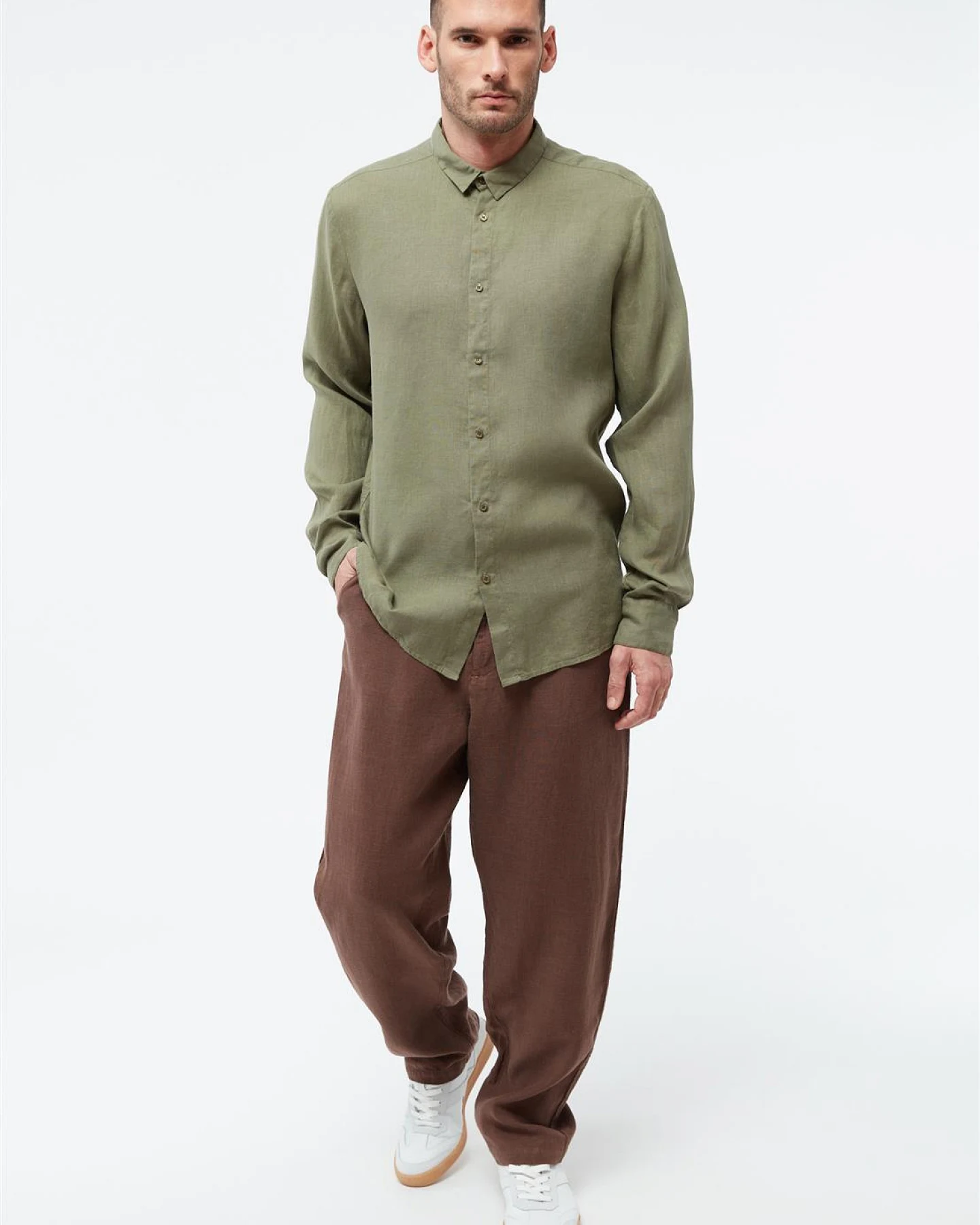 Givn Herren vegan Hemd Kent Faded Olive – Ansicht 2