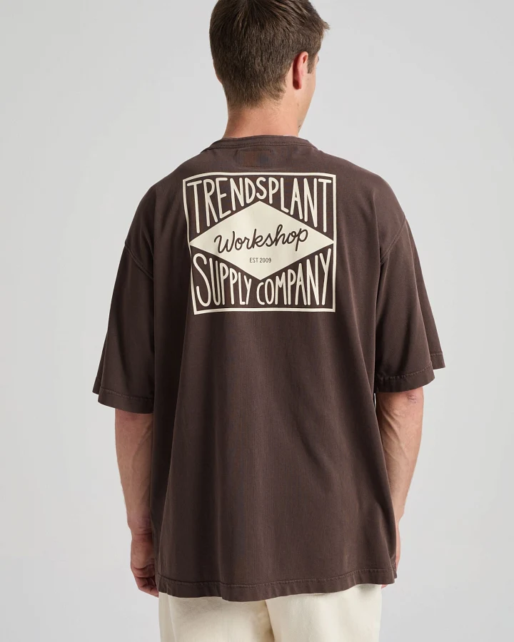 Trendsplant Herren vegan T-Shirt Von Supply Oversized Mit Kaffeebohne
