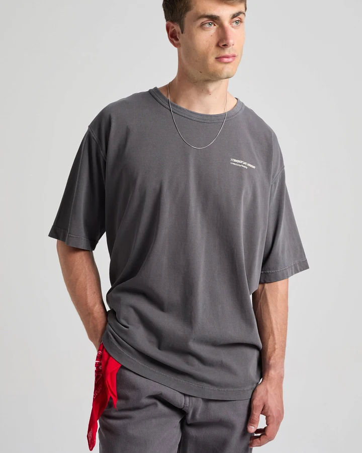 Trendsplant Herren vegan T-Shirt Core Oversize Geschmiedetes Eisengrau