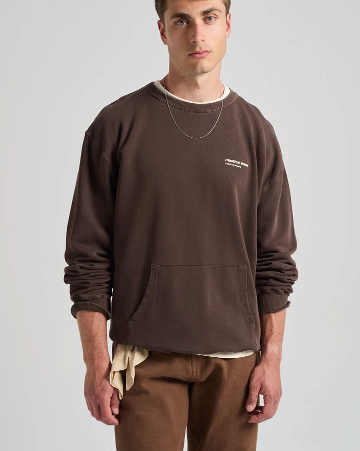 Trendsplant Herren vegan Oversized-Sweatshirt Core Mit Kaffeebohne