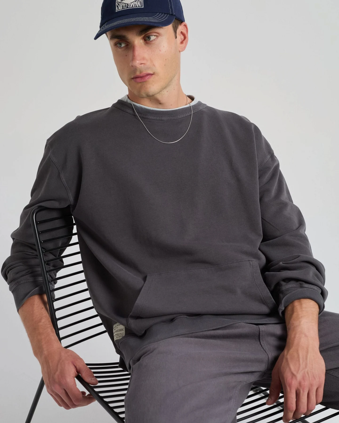 Trendsplant Herren vegan Sweatshirt Von Factory Oversize Farbe Forged Iron Grey – Ansicht 2