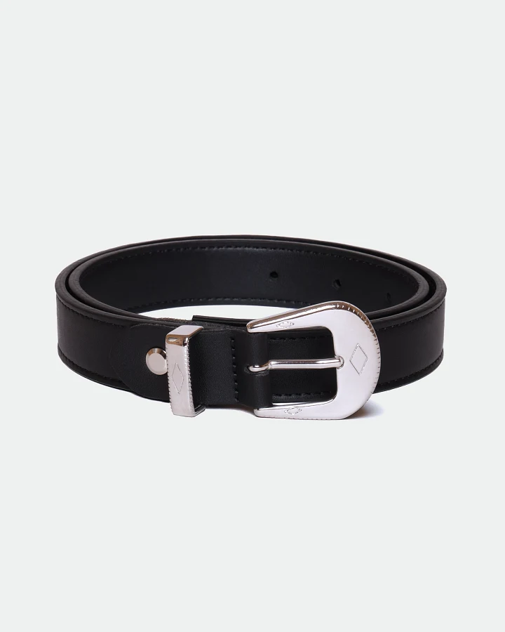 Solari Milano Damen vegan Gürtel Mit Rock Schnalle Schwarz