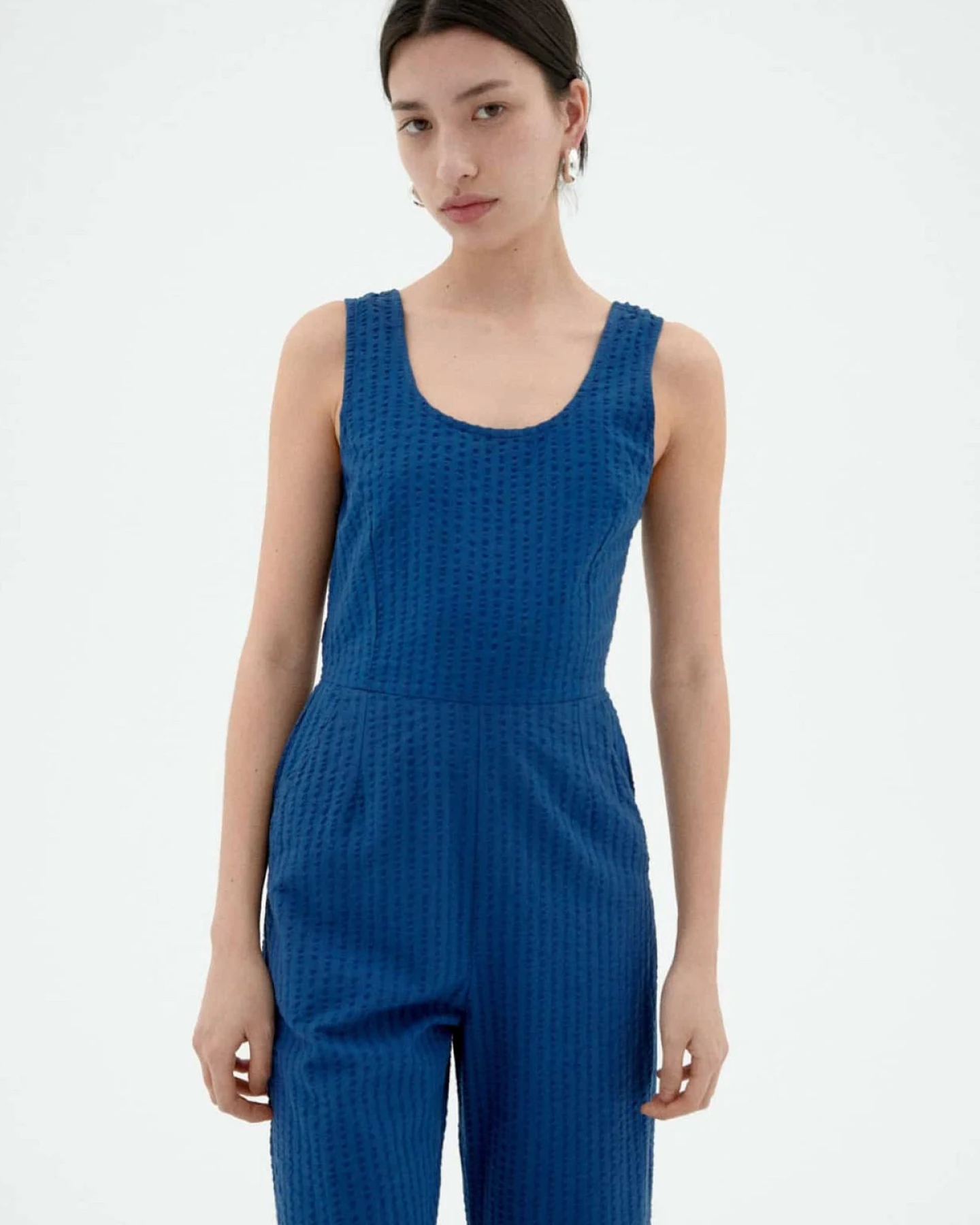 Jumpsuit Raflesia Seersucker Blau – Ansicht 2