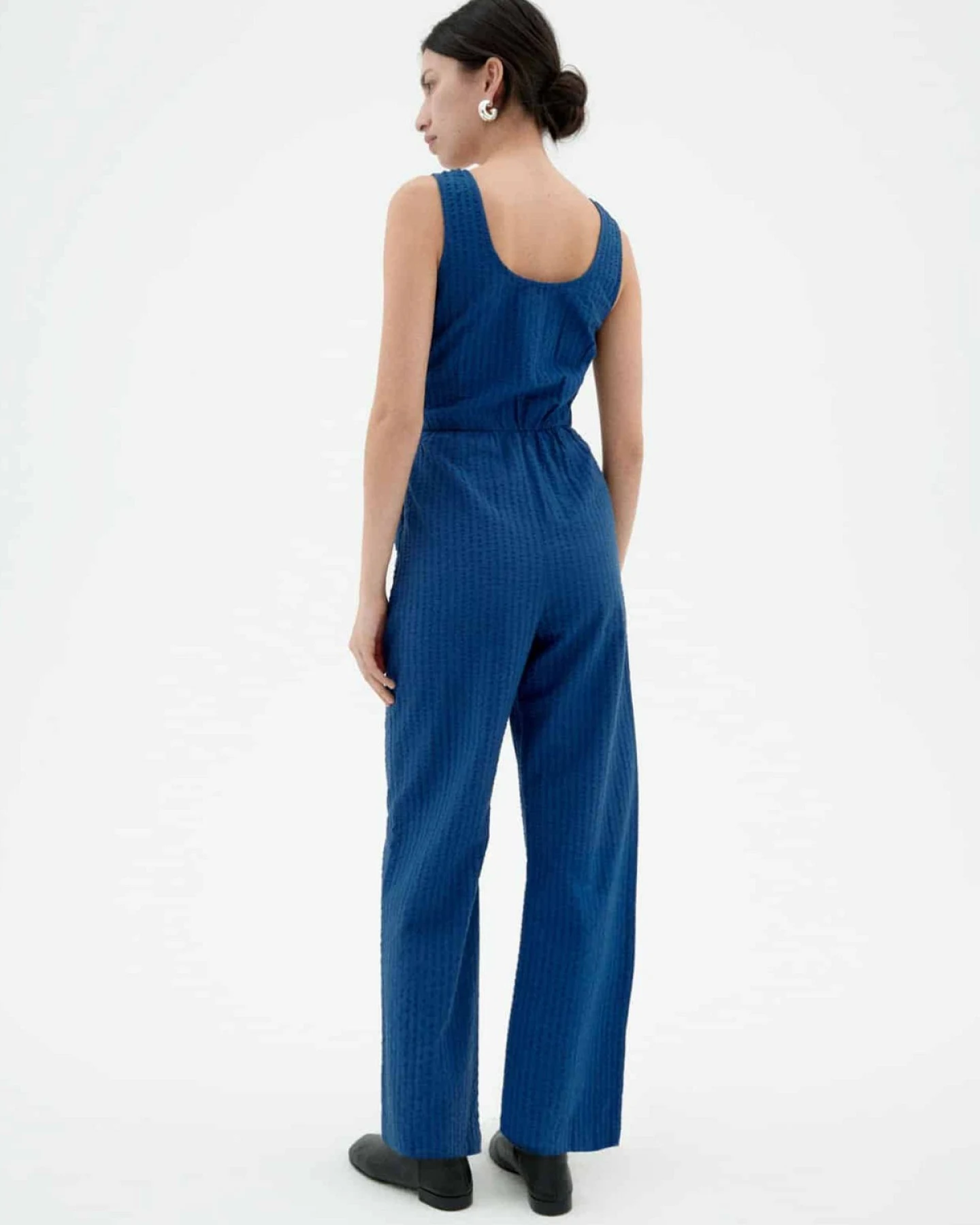Jumpsuit Raflesia Seersucker Blau – Ansicht 3
