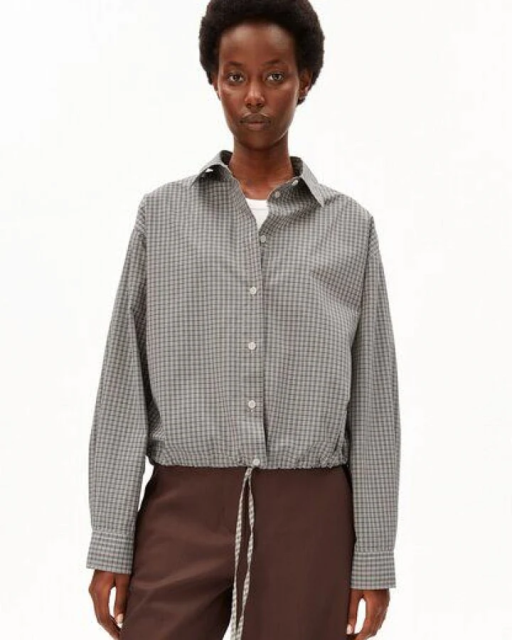 Produktseite: ARMEDANGELS MINI-CHECK Damen Bluse aus 100% Bio-Baumwolle