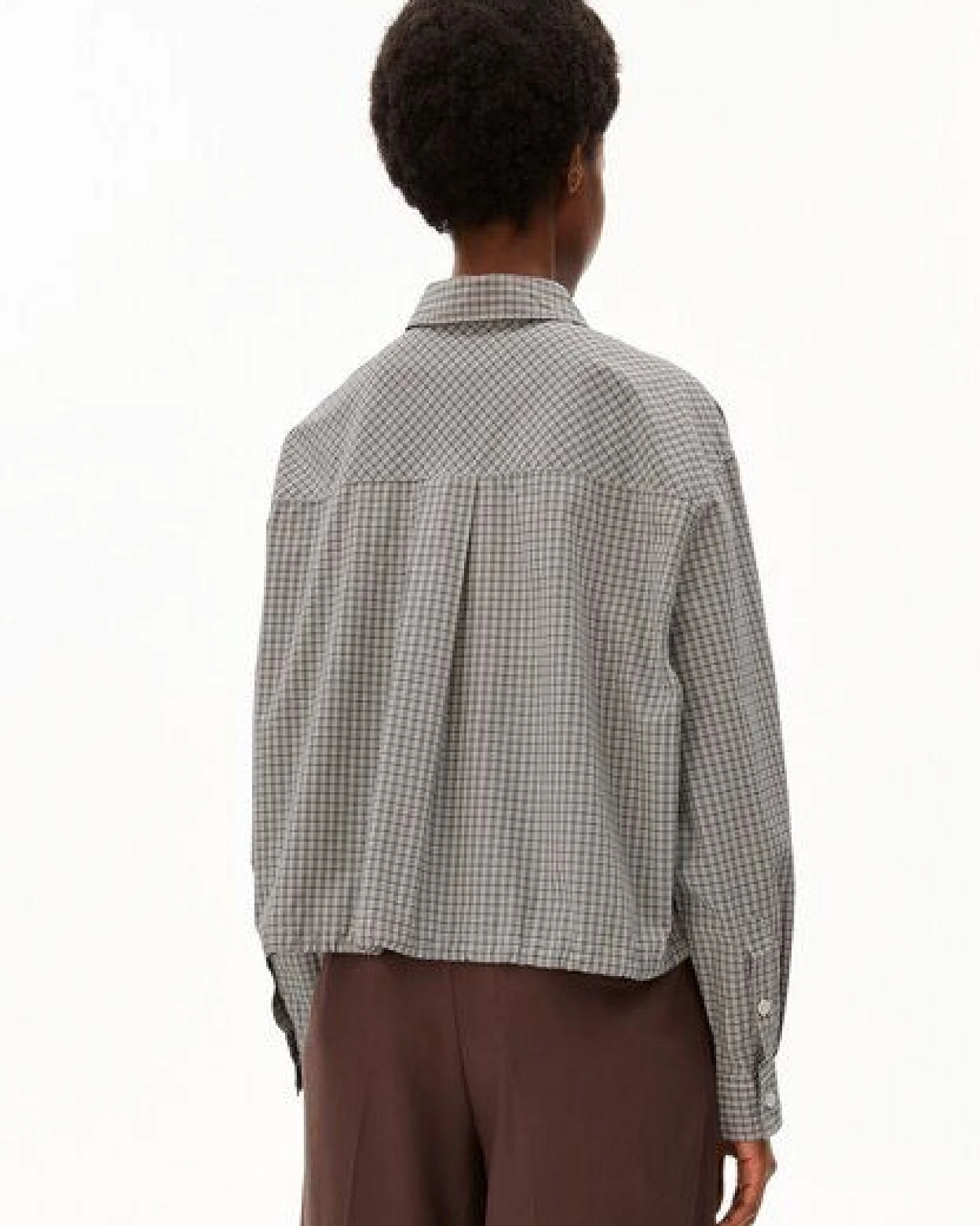 ARMEDANGELS MINI-CHECK Damen Bluse aus 100% Bio-Baumwolle – Ansicht 2