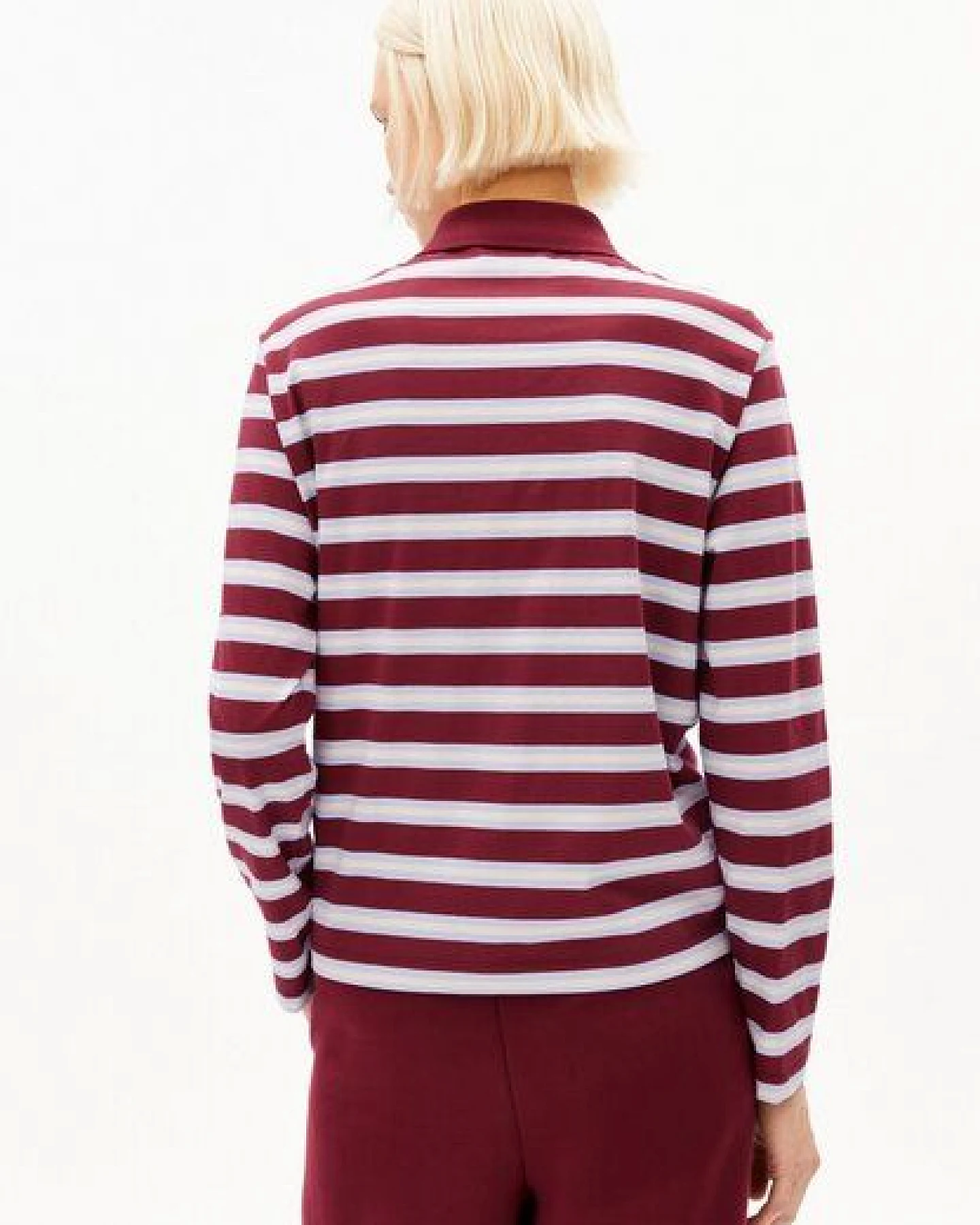 ARMEDANGELS STRIPE POLO Damen Longsleeve Polo aus Bio-Baumwolle – Ansicht 2