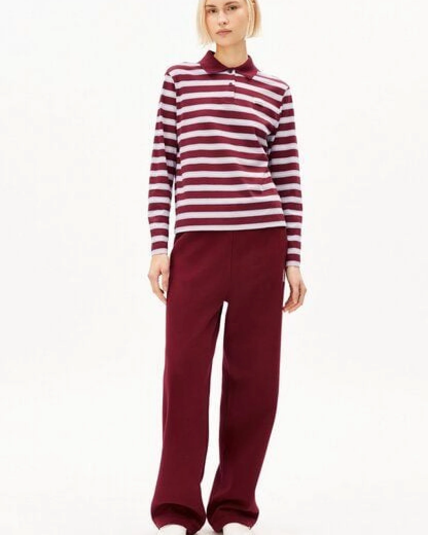 ARMEDANGELS STRIPE POLO Damen Longsleeve Polo aus Bio-Baumwolle – Ansicht 4