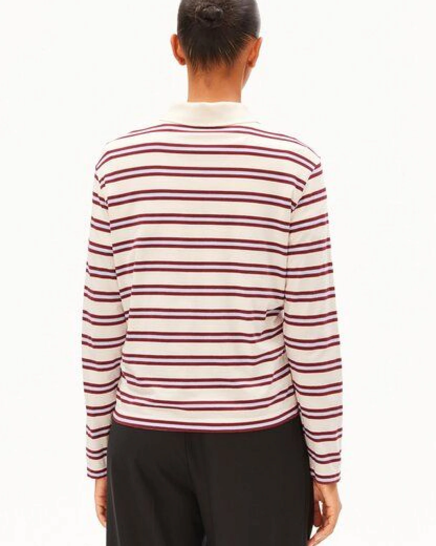 ARMEDANGELS STRIPE POLO Damen Longsleeve Polo aus Bio-Baumwolle – Ansicht 2