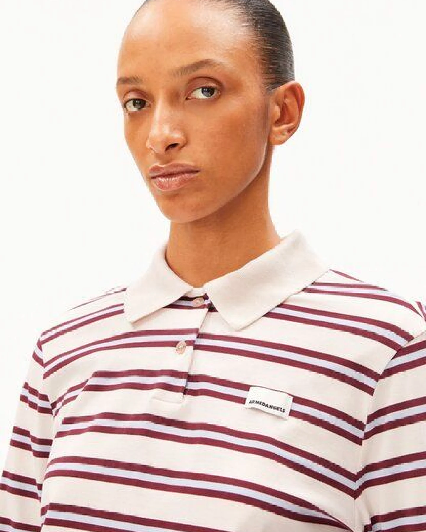 ARMEDANGELS STRIPE POLO Damen Longsleeve Polo aus Bio-Baumwolle – Ansicht 3