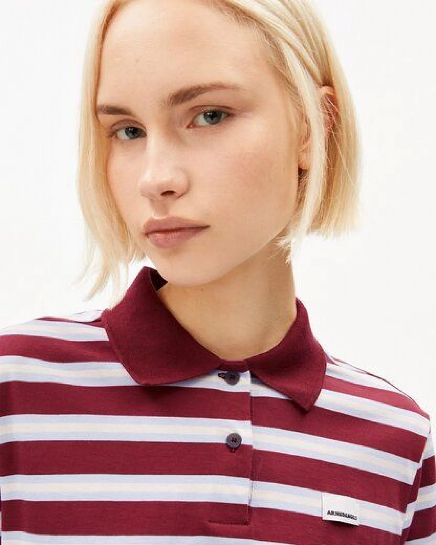 ARMEDANGELS STRIPE POLO Damen Longsleeve Polo aus Bio-Baumwolle – Ansicht 3