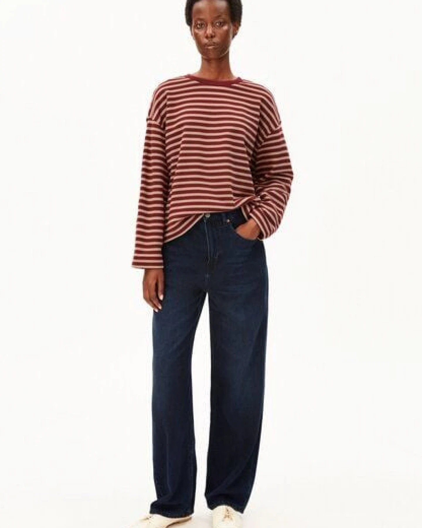ARMEDANGELS FRANKAA MAARLEN STRIPE Damen Sweatshirt aus Bio-Baumwolle – Ansicht 4