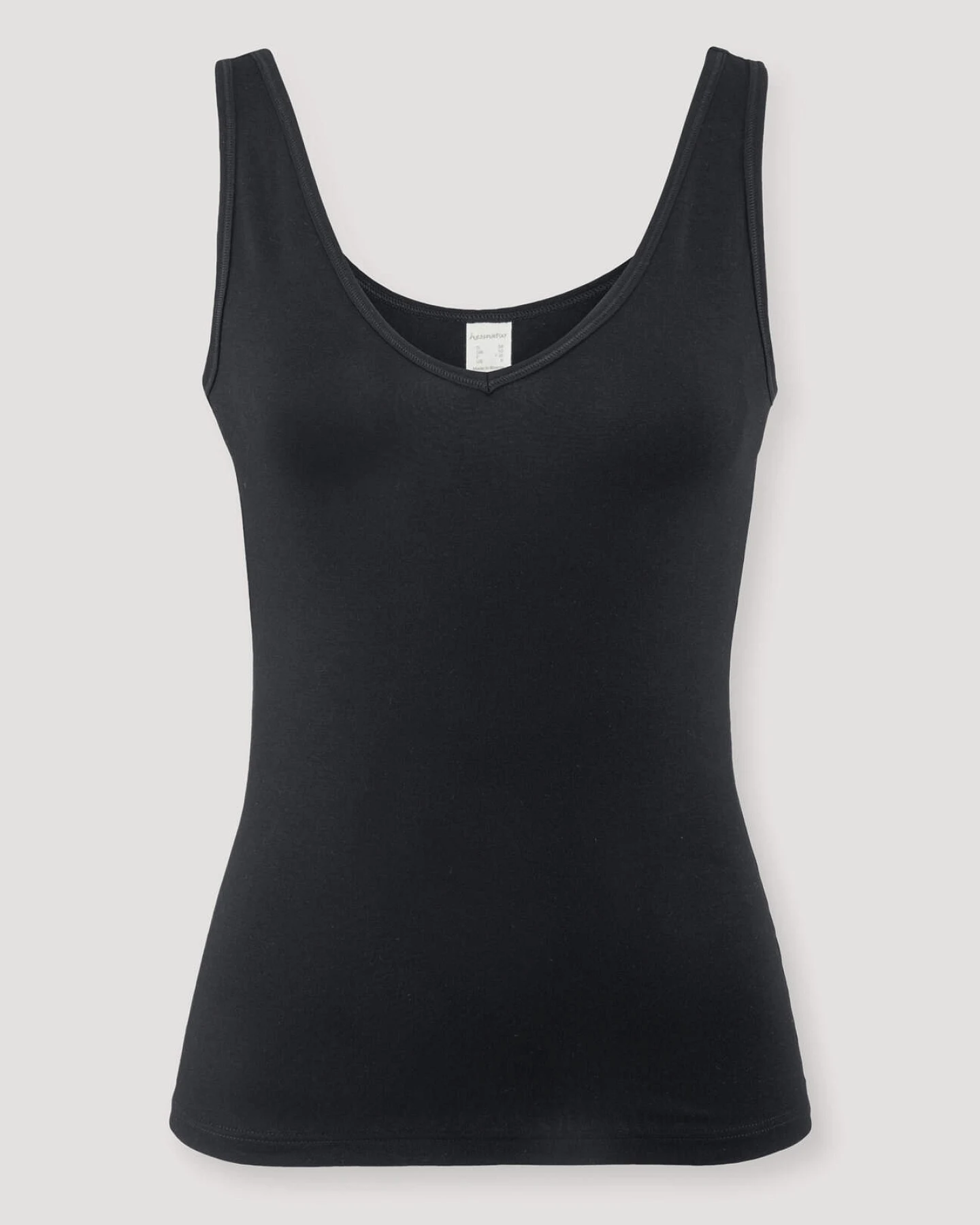 hessnatur Damen V-Neck Tanktop PURE BALANCE aus Bio-Baumwolle und TENCEL™ Modal - schwarz - Größe 48 – Ansicht 3