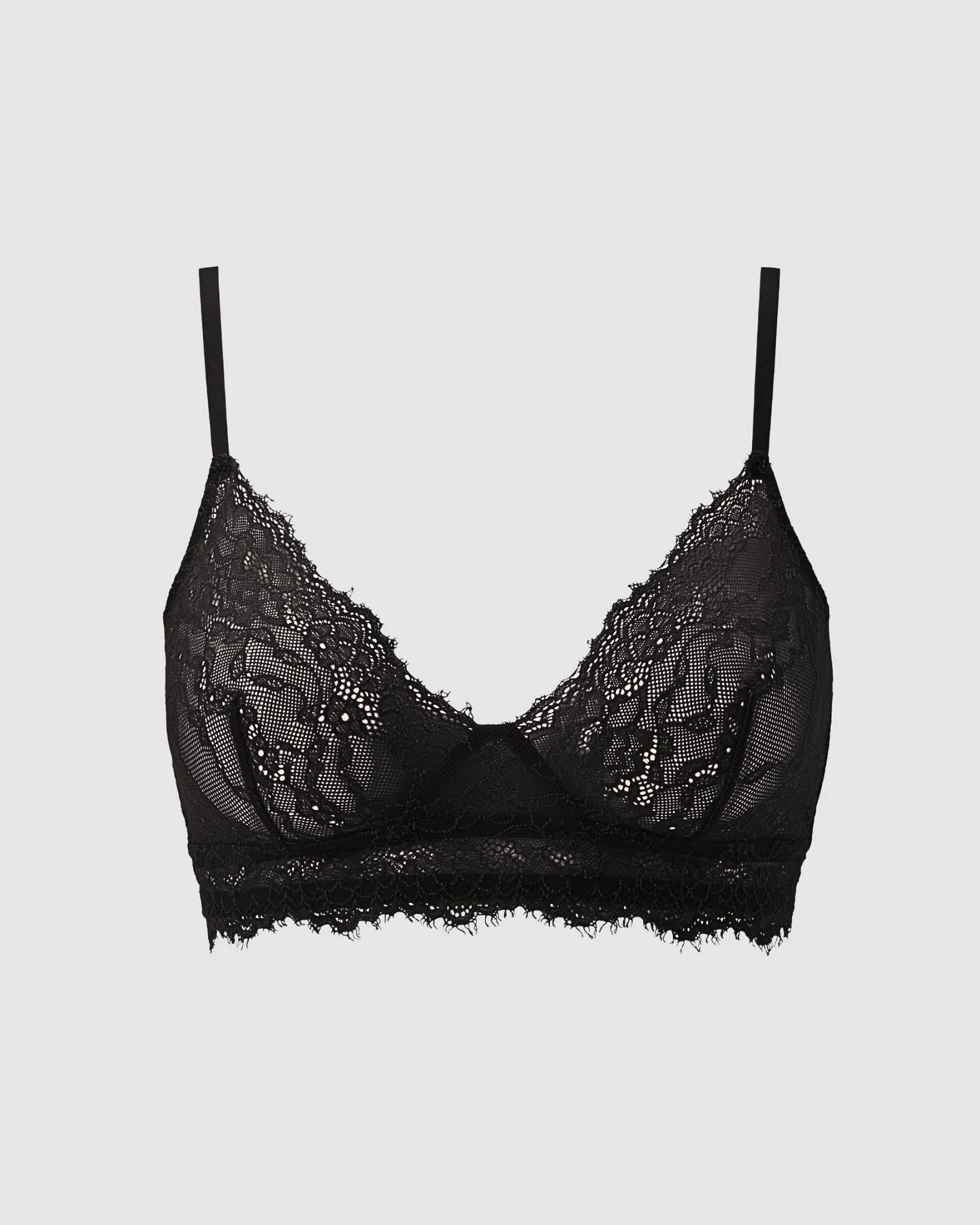Understatement Damen vegan Bralette Lace Triangle Scoop Schwarz – Ansicht 2