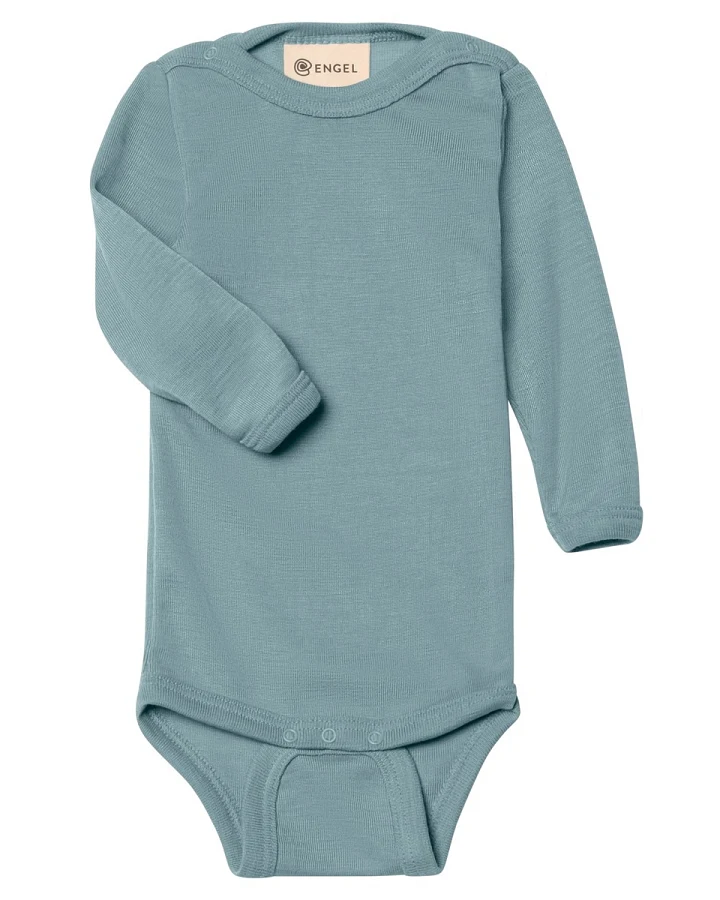 Engel Natur Baby Body langarm bergblau Gr. 74/80