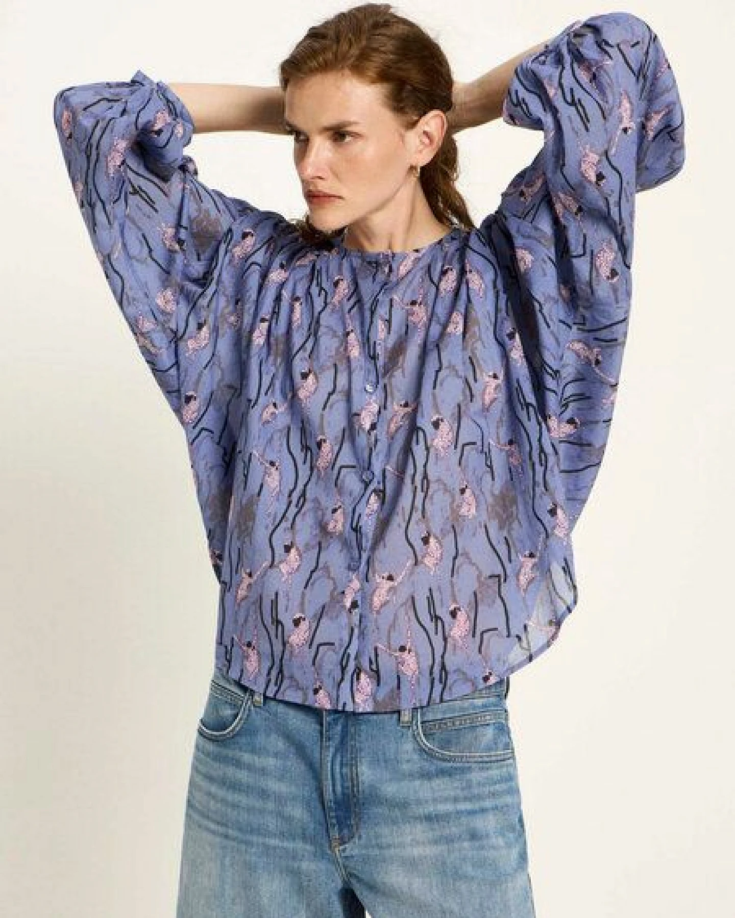 LANIUS Blusenshirt mit Kräuseln – Ansicht 3