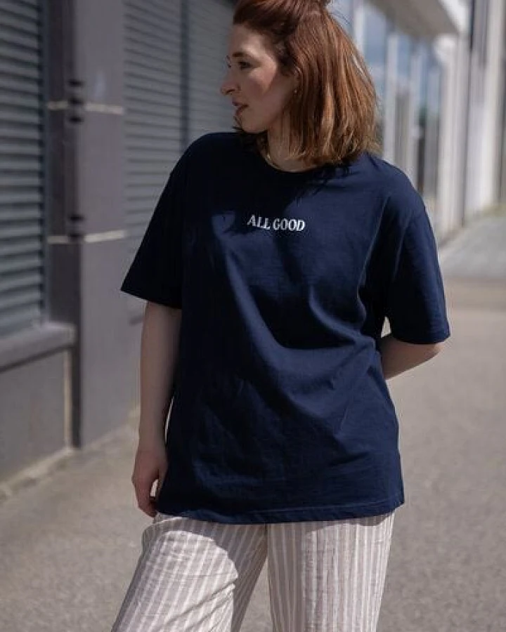 LITSCHI DESIGNS ALL GOOD SHIRT NAVY