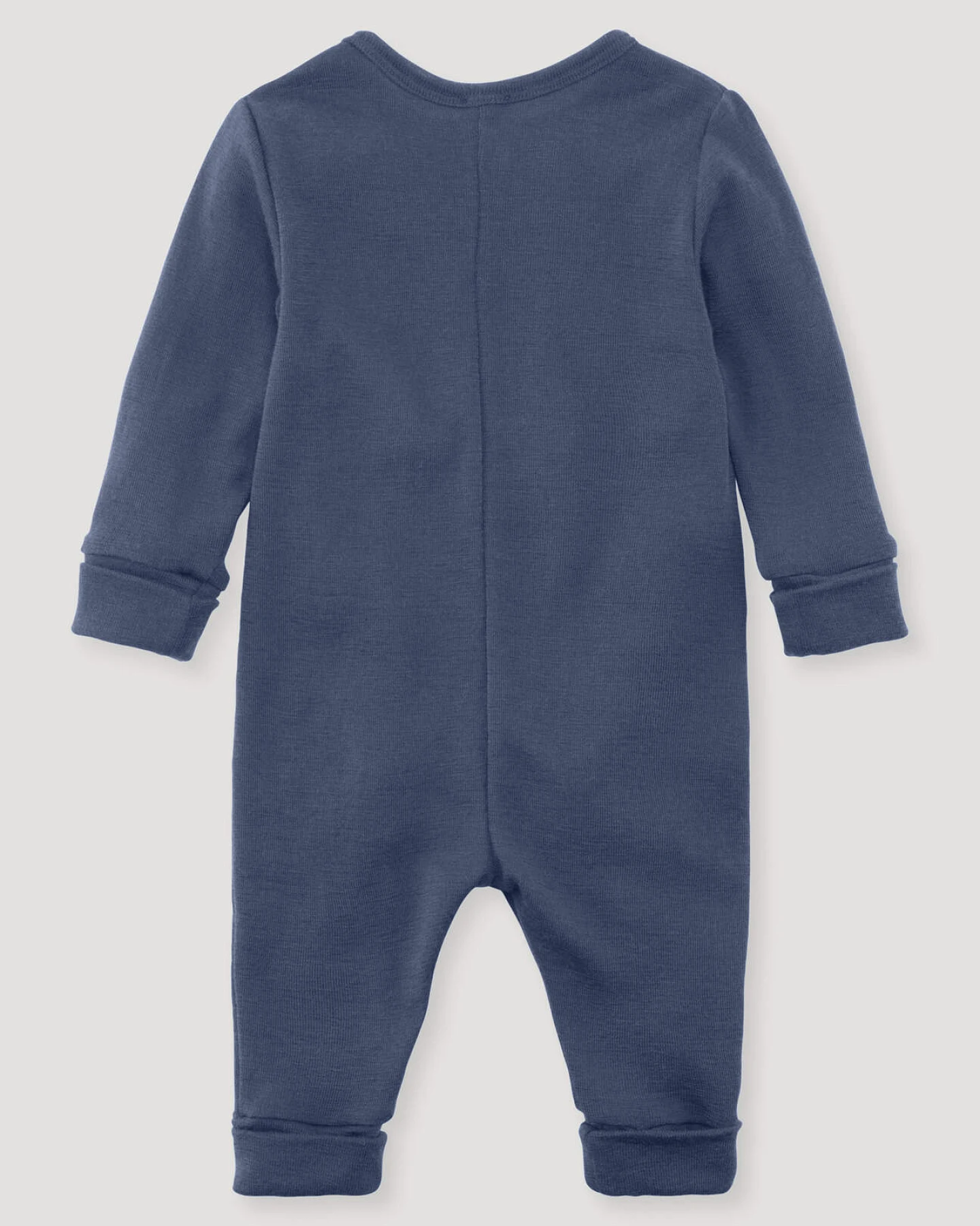 hessnatur Baby Schlafoverall aus Bio-Merinowolle mit Seide - blau - Größe 62/68 – Ansicht 2