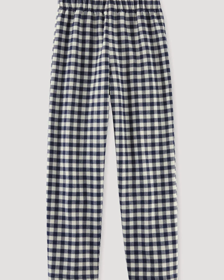 hessnatur Kinder Flanell Hose aus Bio-Baumwolle mit TENCEL™ Lyocell - blau - Größe 110/116