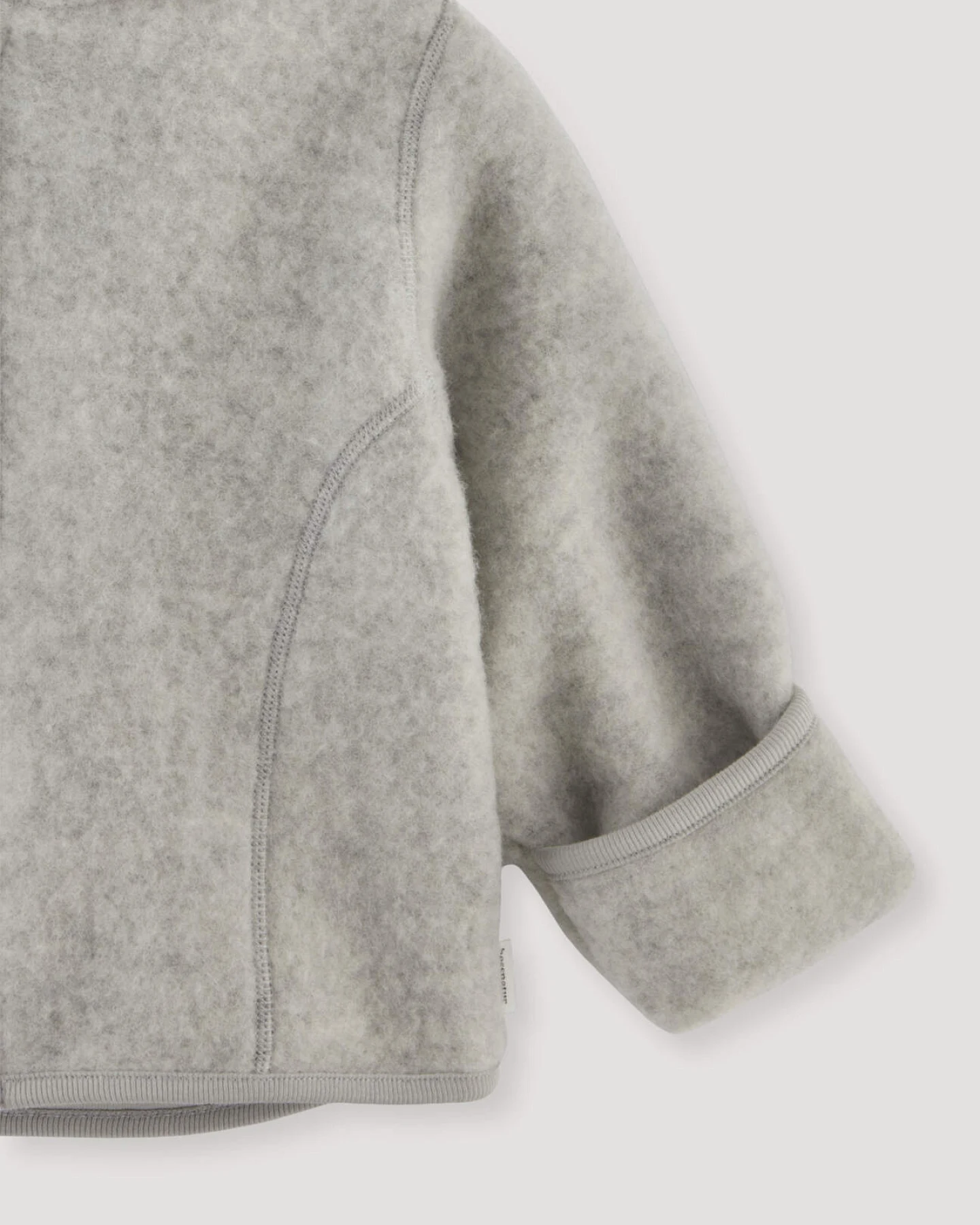 hessnatur Baby Wollfleece Jacke aus Bio-Merinowolle - grau - Größe 74/80 – Ansicht 3