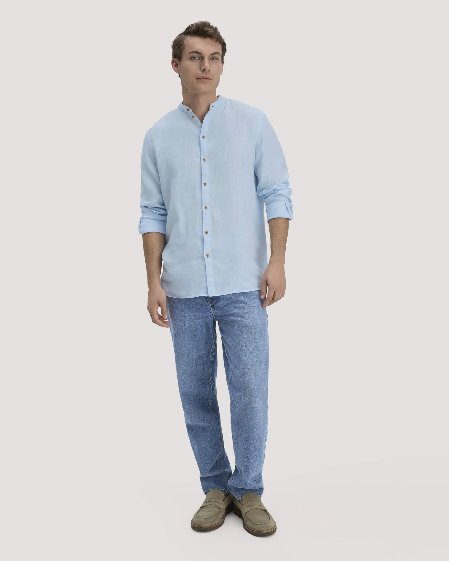 hessnatur Herren Hemd Regular aus Leinen - blau - Größe XL (43/44) – Ansicht 2