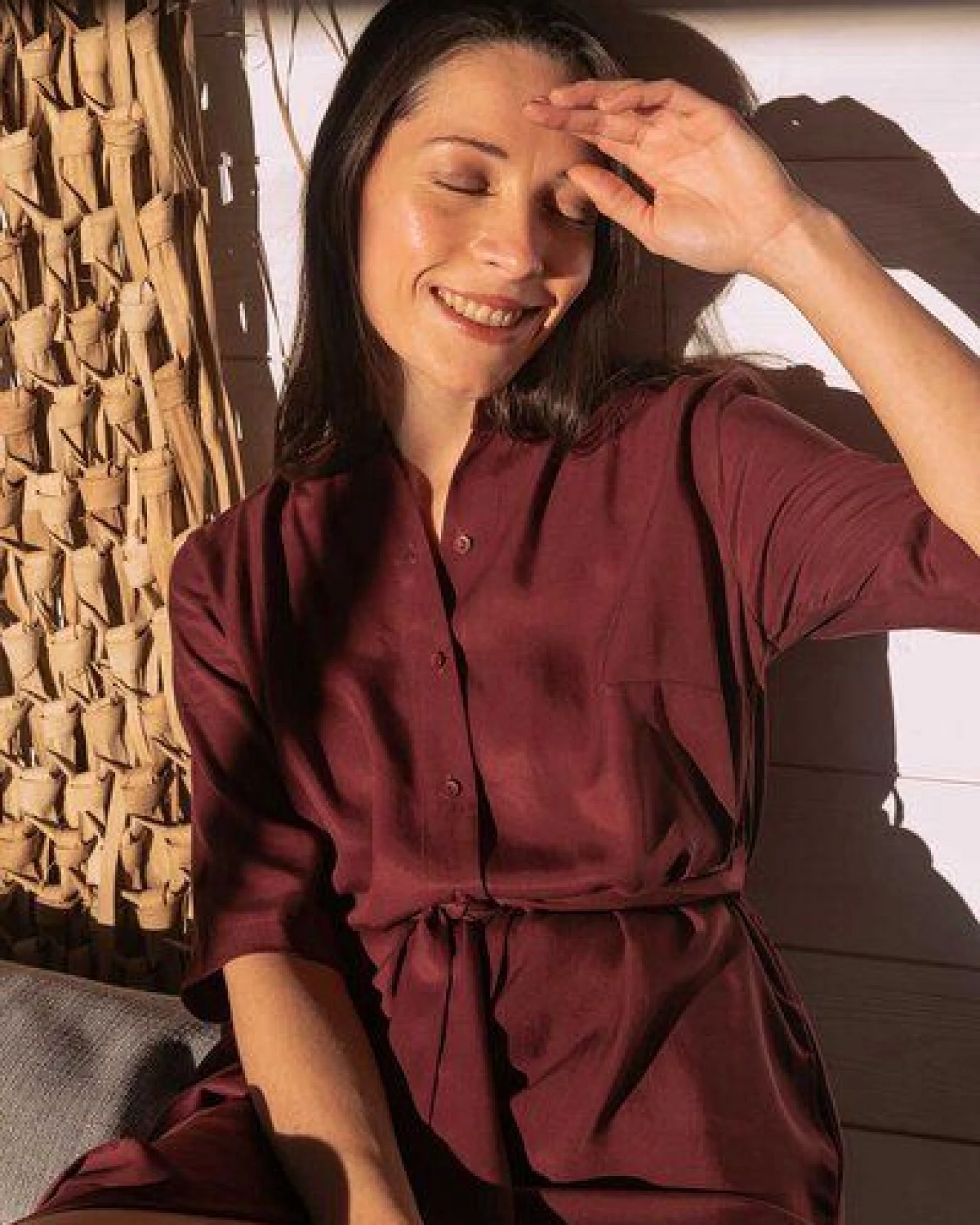 WiDDA berlin Hemdblusenkleid BAYA bordo aus TENCEL – Ansicht 3