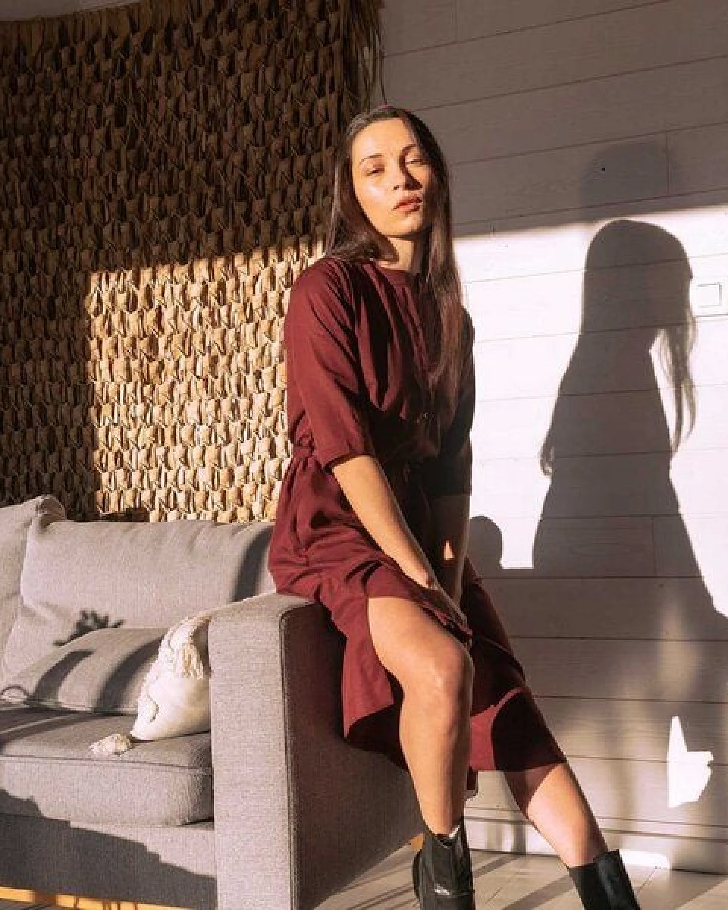 WiDDA berlin Hemdblusenkleid BAYA bordo aus TENCEL – Ansicht 4