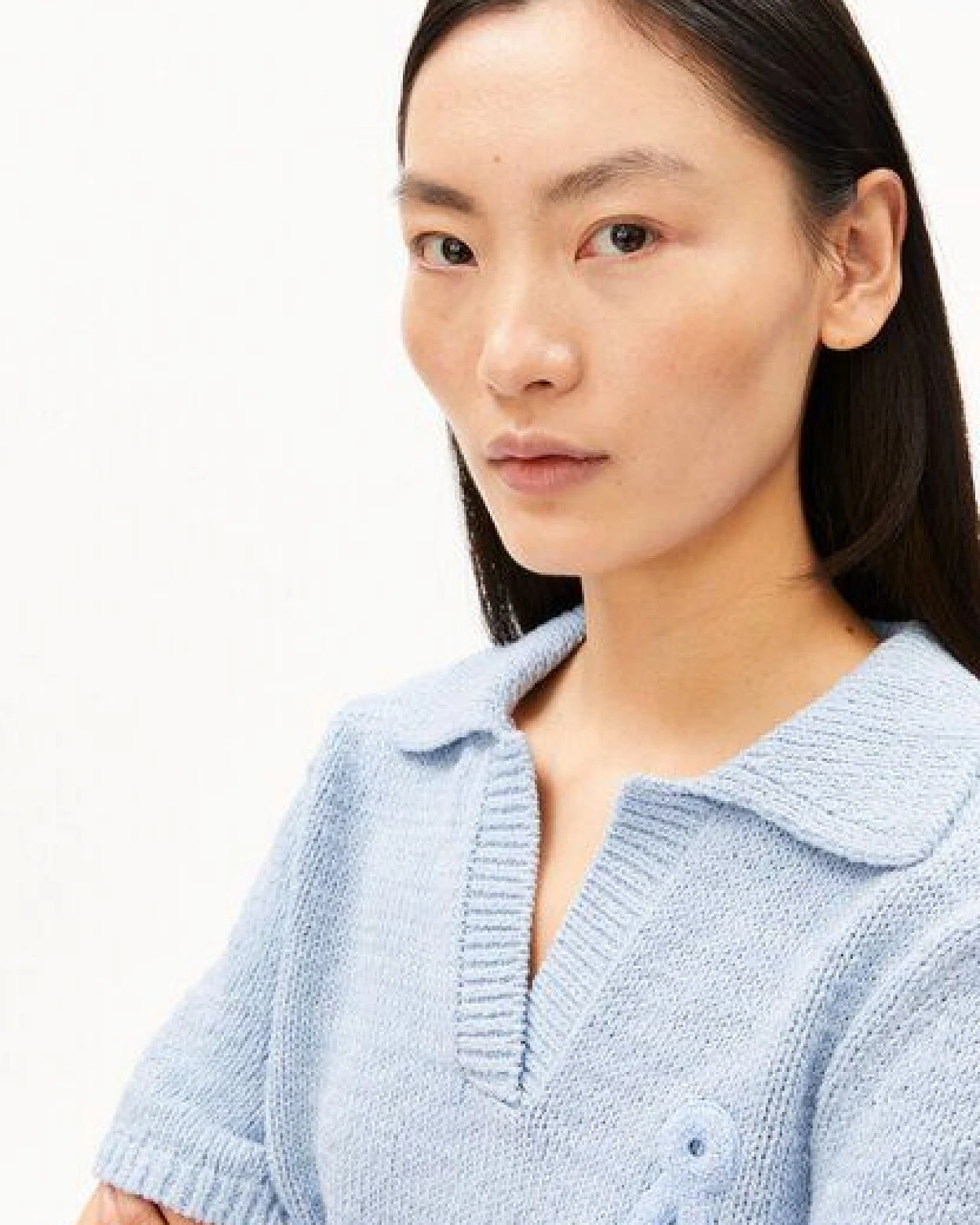 ARMEDANGELS ICONIC Å Damen Strickpoloshirt aus 100% Bio-Baumwolle – Ansicht 3