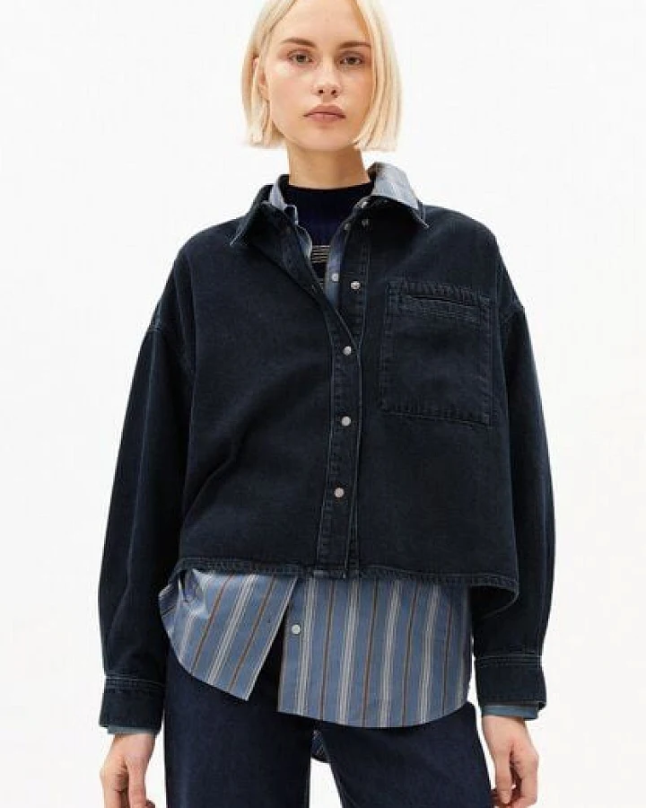 Produktseite: ARMEDANGELS NALAANI Damen Denimbluse aus Bio-Baumwoll Mix