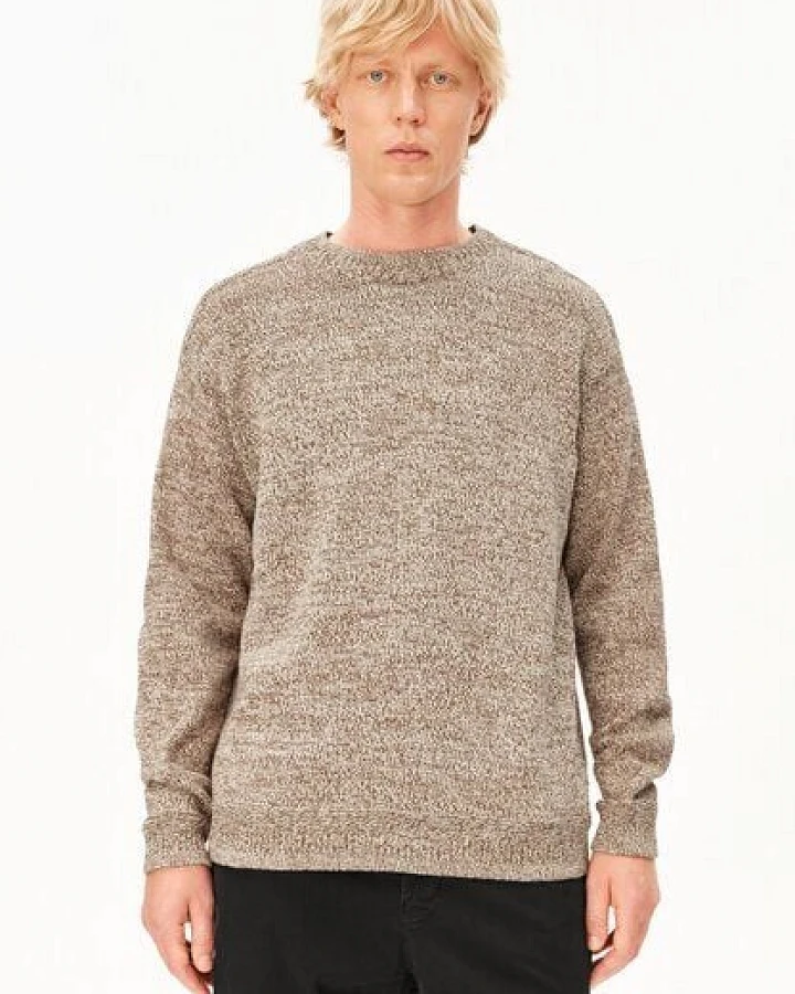 Produktseite: ARMEDANGELS CREWNECK MOULINE Herren Strickpullover aus 100% Bio-Baumwolle