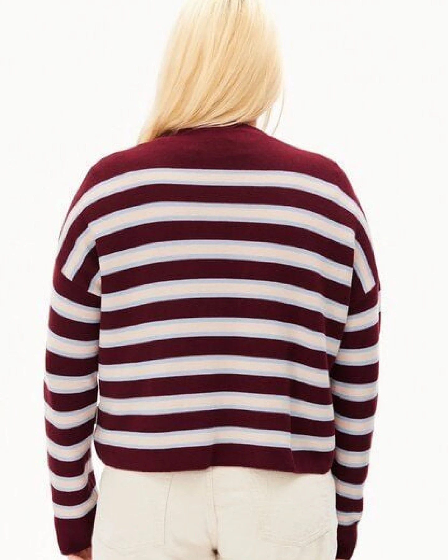 ARMEDANGELS MERINAA STRIPED Damen Strickpullover aus100% Bio-Baumwolle – Ansicht 2