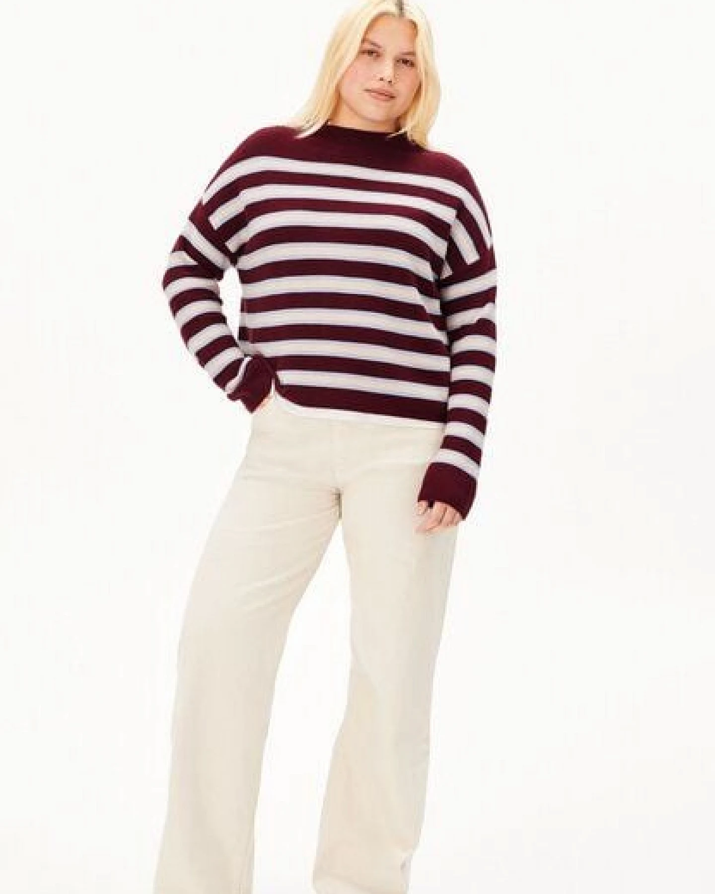 ARMEDANGELS MERINAA STRIPED Damen Strickpullover aus100% Bio-Baumwolle – Ansicht 4