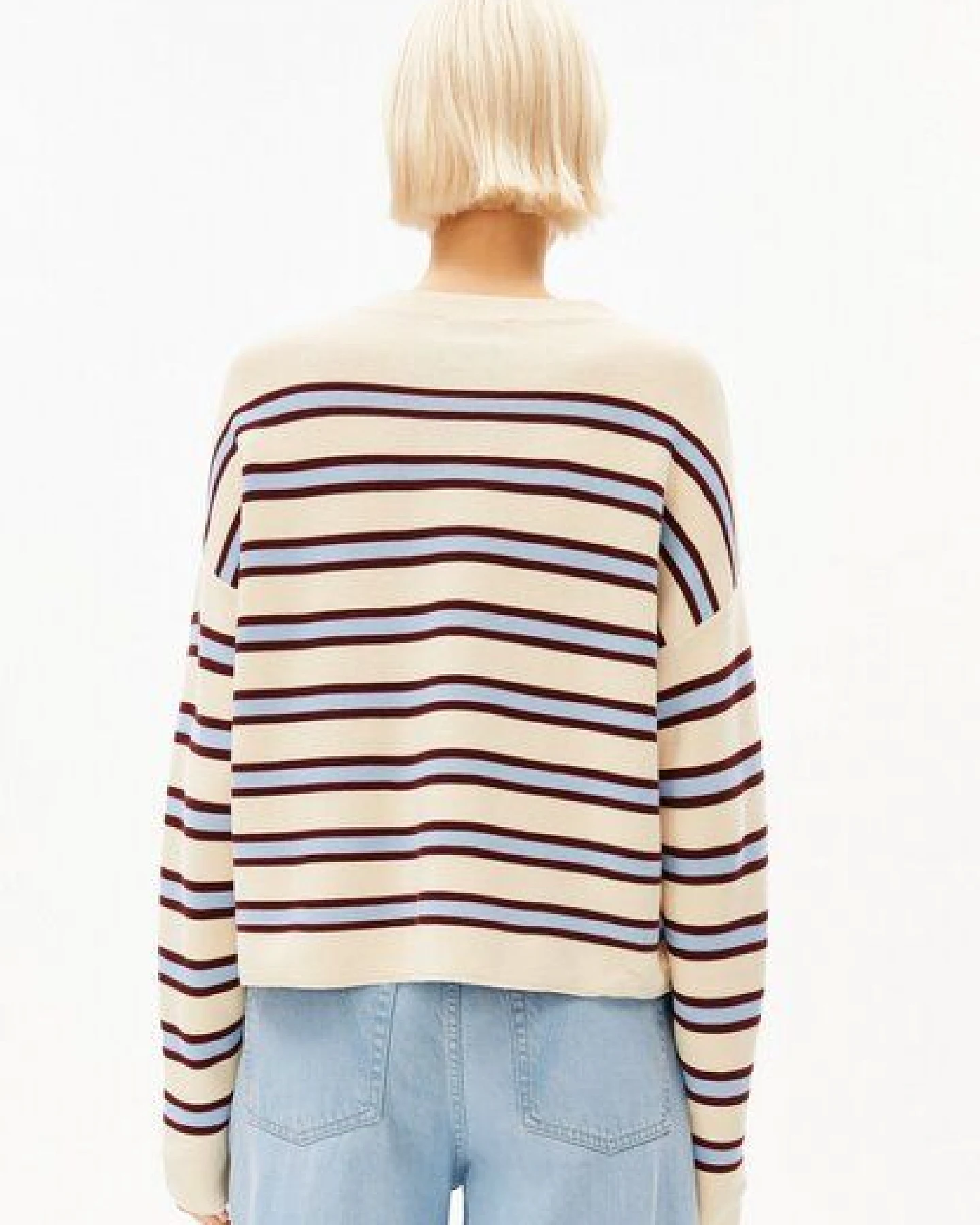 ARMEDANGELS MERINAA STRIPED Damen Strickpullover aus100% Bio-Baumwolle – Ansicht 2