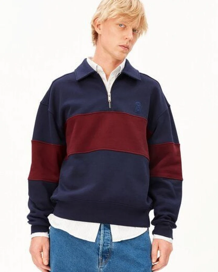 ARMEDANGELS STRIPED TROYER Herren Sweatshirt aus 100% Bio-Baumwolle