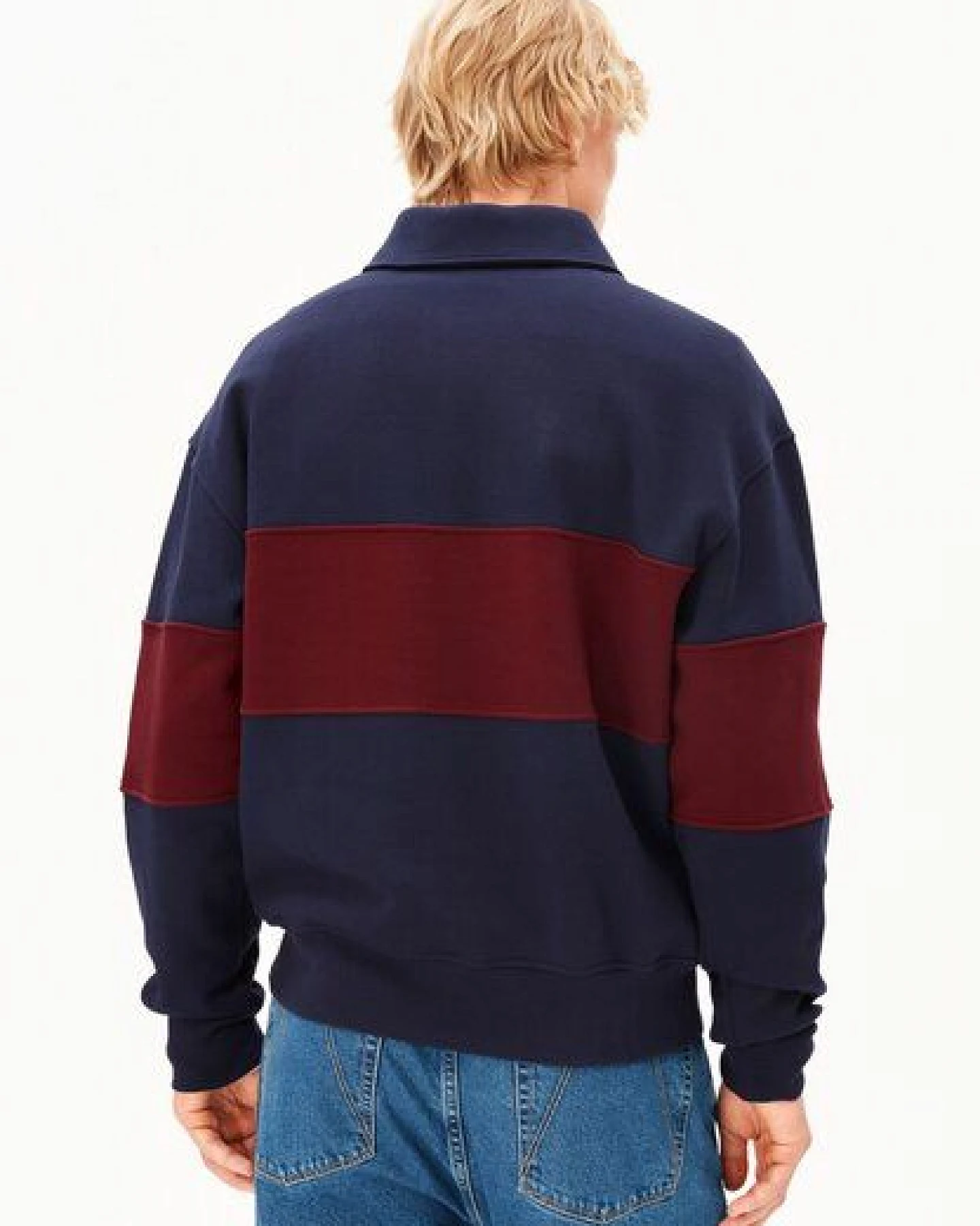 ARMEDANGELS STRIPED TROYER Herren Sweatshirt aus 100% Bio-Baumwolle – Ansicht 2