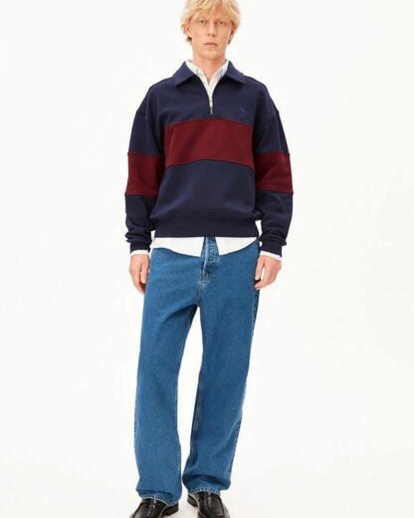 ARMEDANGELS STRIPED TROYER Herren Sweatshirt aus 100% Bio-Baumwolle – Ansicht 4