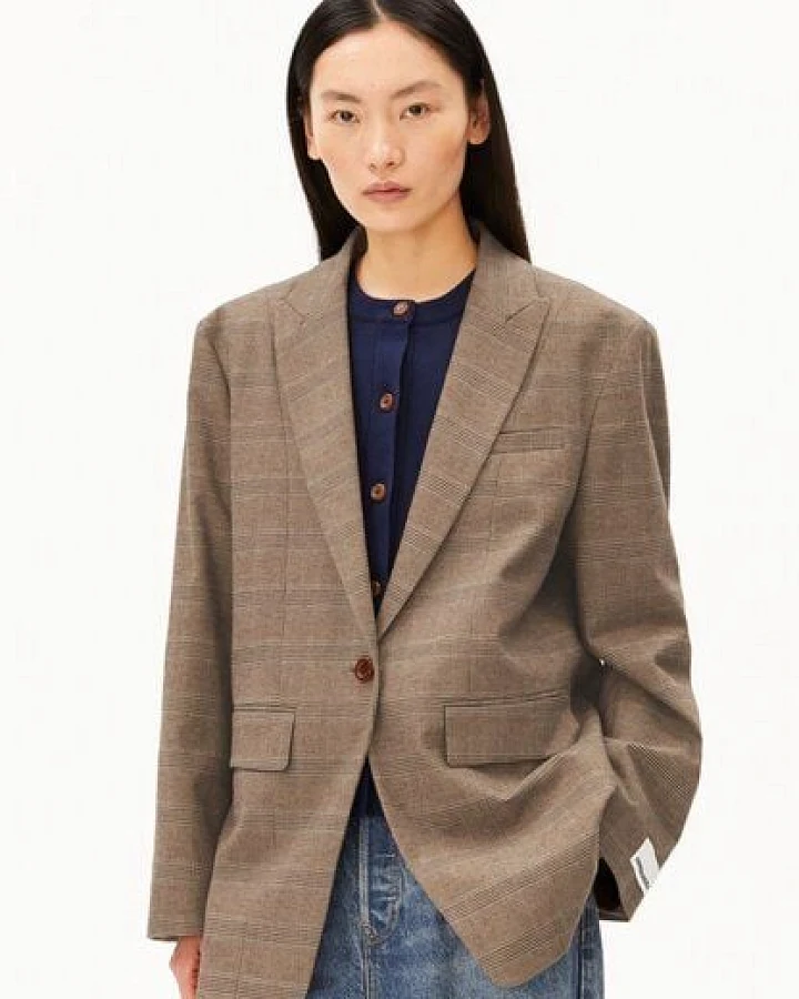 ARMEDANGELS CHECK OVERSIZED Damen Blazer aus Bio-Baumwoll Mix
