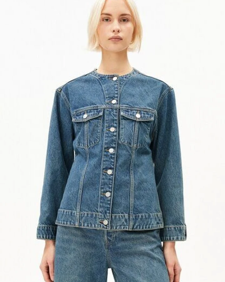 ARMEDANGELS STRUCTURED Damen Jeansjacke aus Bio-Baumwoll Mix