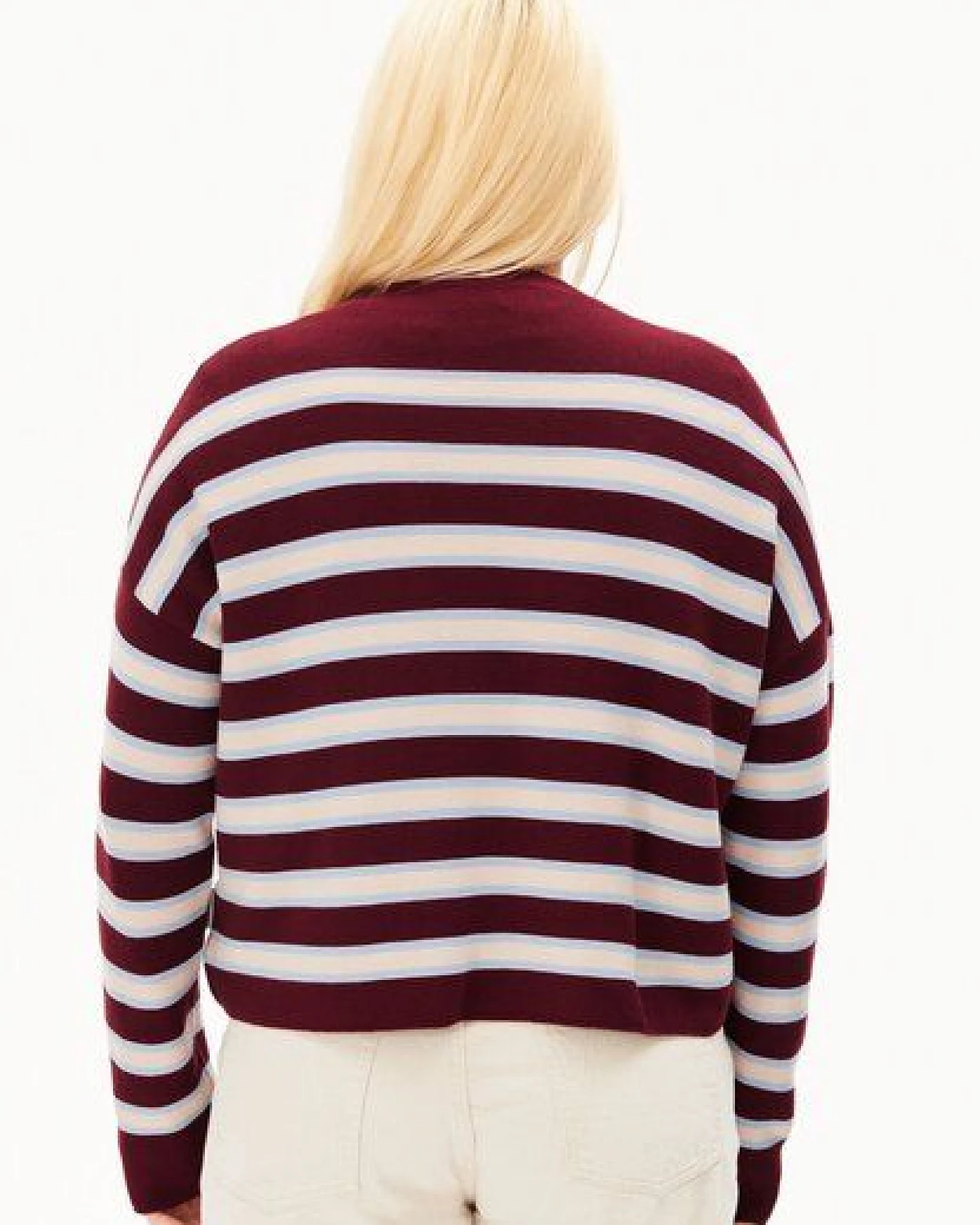 ARMEDANGELS MERINAA STRIPED Damen Strickpullover aus100% Bio-Baumwolle – Ansicht 2